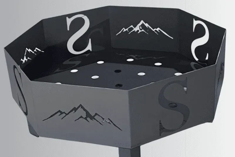 Laser-cut steel fire pit