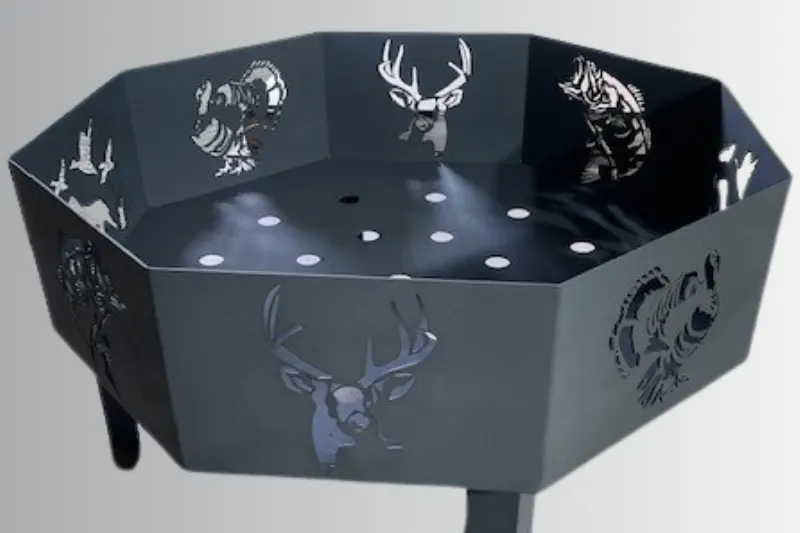 Laser-cut steel fire pit