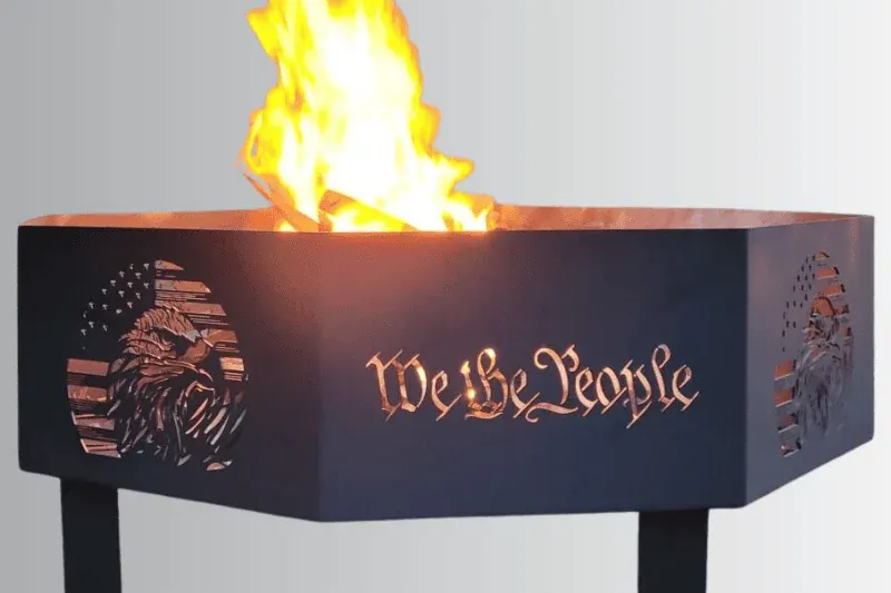 Laser-cut steel fire pit