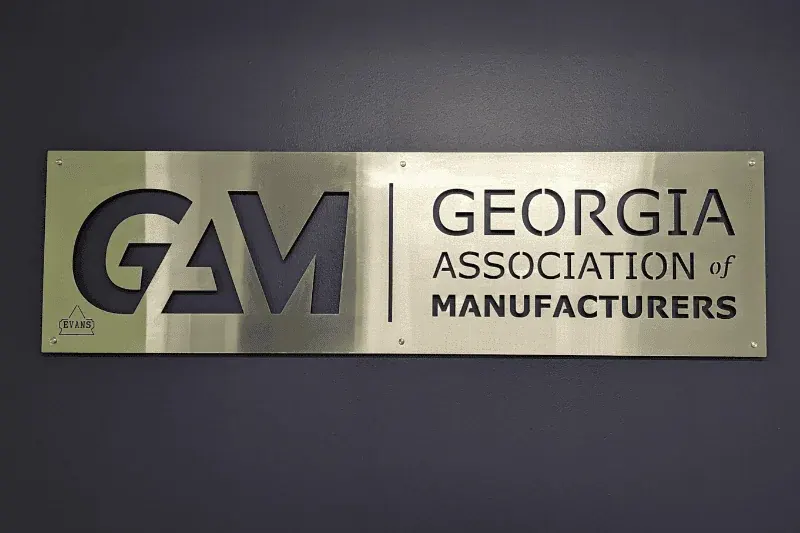 Custom laser-cut metal sign
