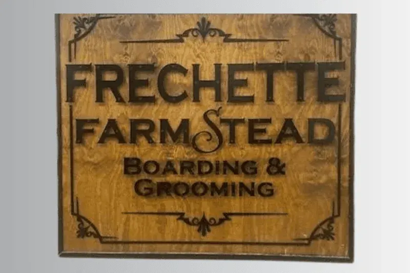 Custom laser-cut metal sign