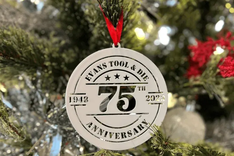Laser-cut metal ornament